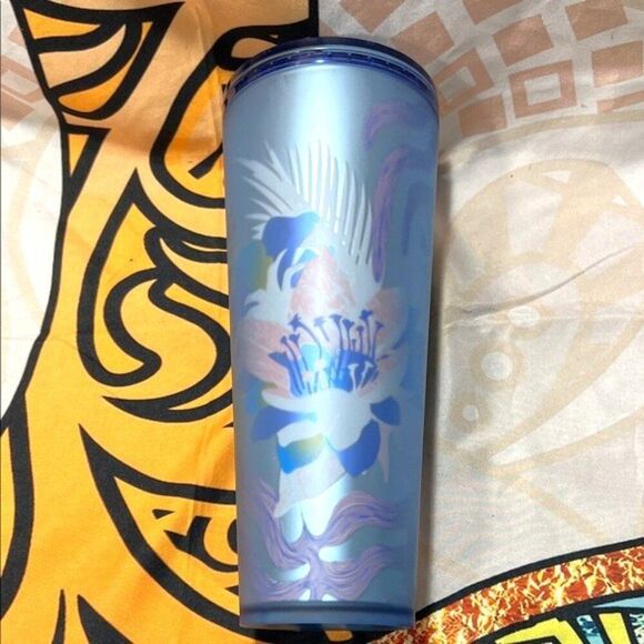 Starbucks Other - Starbucks 2023 Blue Floral Soft Touch Venti 24 oz Tumbler